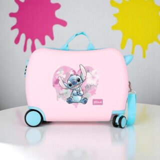 Disney Stitch Heart Ροζ Βαλιτσάκι Καμπίνας 50cm Παιδικό