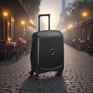 Delsey Belmont Plus Βαλίτσα Καμπίνας Slim 55cm Μαύρη