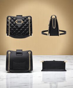 Foxer 985040F Τσάντα Χιαστί Γυναικεία Μαύρη Δερμάτινη