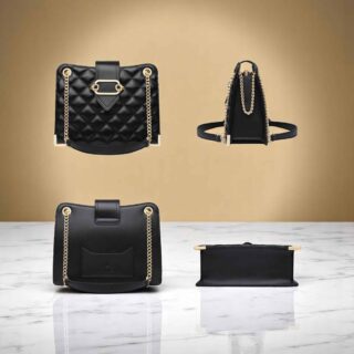 Foxer 985040F Τσάντα Χιαστί Γυναικεία Μαύρη Δερμάτινη