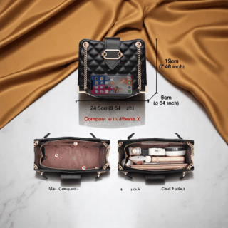 Foxer 985040F Τσάντα Χιαστί Γυναικεία Μαύρη Δερμάτινη