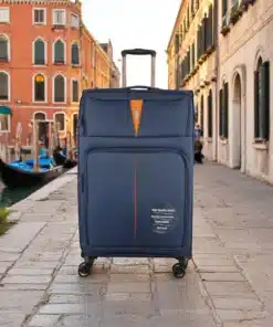 Diplomat Venice Βαλίτσα Υφασμάτινη Μπλε 79εκ. 4 Ρόδες