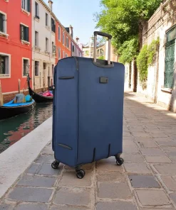 Diplomat Venice Βαλίτσα Υφασμάτινη Μπλε 79εκ. 4 Ρόδες