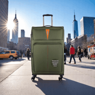 Diplomat Venice Βαλίτσα Υφασμάτινη Πράσινη 79εκ. 4 Ρόδες