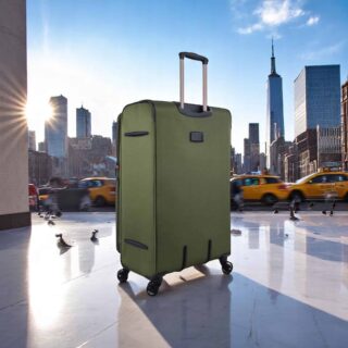 Diplomat Venice Βαλίτσα Υφασμάτινη Πράσινη 79εκ. 4 Ρόδες