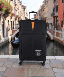 Diplomat Venice Βαλίτσα Υφασμάτινη Μαύρη 79εκ. 4 Ρόδες