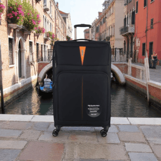 Diplomat Venice Βαλίτσα Υφασμάτινη Μαύρη 79εκ. 4 Ρόδες