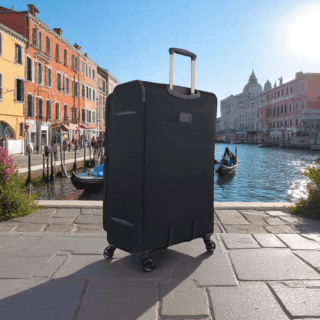 Diplomat Venice Βαλίτσα Υφασμάτινη Μαύρη 79εκ. 4 Ρόδες