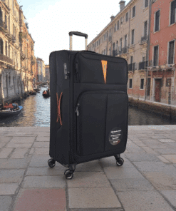 Diplomat Venice Βαλίτσα Υφασμάτινη Μαύρη 79εκ. 4 Ρόδες