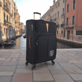 Diplomat Venice Βαλίτσα Υφασμάτινη Μαύρη 79εκ. 4 Ρόδες