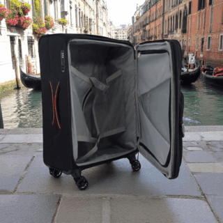 Diplomat Venice Βαλίτσα Υφασμάτινη Μαύρη 79εκ. 4 Ρόδες