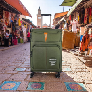 Diplomat Venice Βαλίτσα Υφασμάτινη Πράσινη 68εκ. 4 Ρόδες