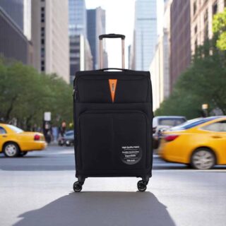 Diplomat Venice Βαλίτσα Υφασμάτινη Μαύρη 68εκ. 4 Ρόδες