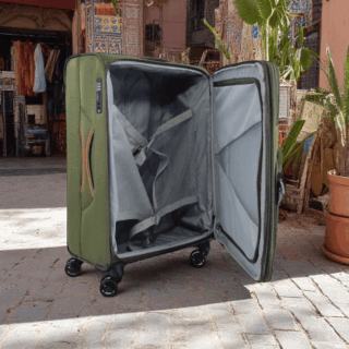 Diplomat Venice Βαλίτσα Υφασμάτινη Πράσινη 68εκ. 4 Ρόδες