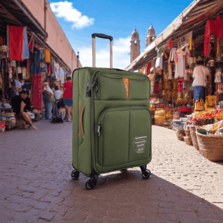 Diplomat Venice Βαλίτσα Υφασμάτινη Πράσινη 68εκ. 4 Ρόδες