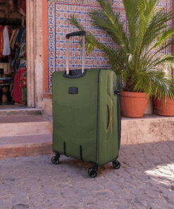 Diplomat Venice Βαλίτσα Υφασμάτινη Πράσινη 68εκ. 4 Ρόδες