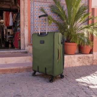 Diplomat Venice Βαλίτσα Υφασμάτινη Πράσινη 68εκ. 4 Ρόδες