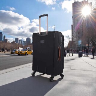 Diplomat Venice Βαλίτσα Υφασμάτινη Μαύρη 68εκ. 4 Ρόδες