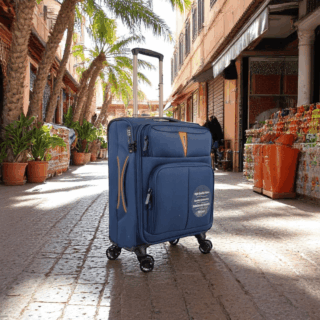 Diplomat Venice Βαλίτσα Υφασμάτινη Μπλε 55εκ. 4 Ρόδες