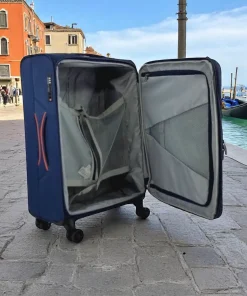 Diplomat Venice Βαλίτσα Υφασμάτινη Μπλε 79εκ. 4 Ρόδες