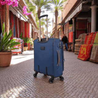 Diplomat Venice Βαλίτσα Υφασμάτινη Μπλε 55εκ. 4 Ρόδες