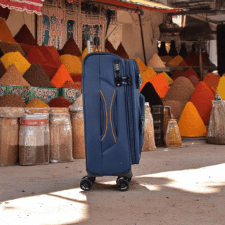 Diplomat Venice Βαλίτσα Υφασμάτινη Μπλε 55εκ. 4 Ρόδες