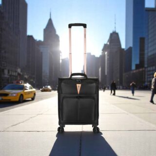 Diplomat Venice Βαλίτσα Υφασμάτινη Μαύρη 55εκ. 4 Ρόδες