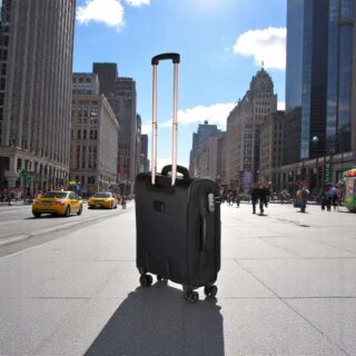 Diplomat Venice Βαλίτσα Υφασμάτινη Μαύρη 55εκ. 4 Ρόδες