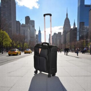 Diplomat Venice Βαλίτσα Υφασμάτινη Μαύρη 55εκ. 4 Ρόδες