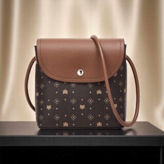 Foxer 9158117F Τσάντα Γυναικεία Καφέ Χιαστί Χειρός PVC