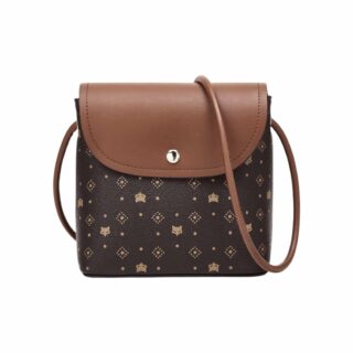 Foxer 9158117F Τσάντα Γυναικεία Καφέ Χιαστί Χειρός PVC