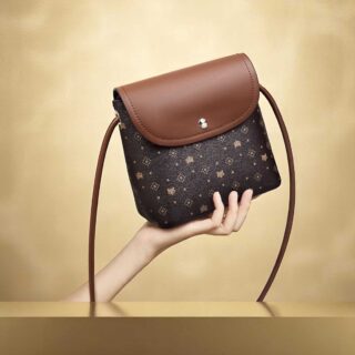 Foxer 9158117F Τσάντα Γυναικεία Καφέ Χιαστί Χειρός PVC