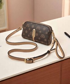 Foxer 9158064F Τσάντα Γυναικεία Καφέ Χιαστί PVC