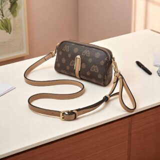 Foxer 9158064F Τσάντα Γυναικεία Καφέ Χιαστί PVC