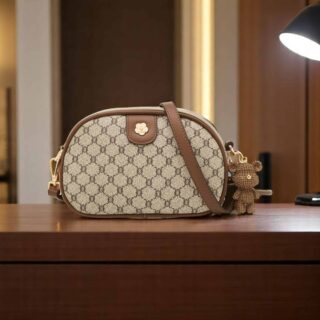 Foxer 900551F Τσάντα Γυναικεία Καφέ Υφασμάτινη Χιαστί