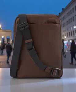 piquadro τσαντάκι ώμου harper dark brown