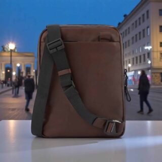 piquadro τσαντάκι ώμου harper dark brown