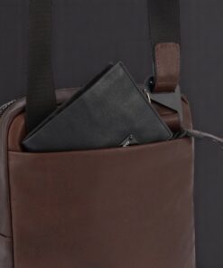 piquadro τσαντάκι ώμου harper dark brown