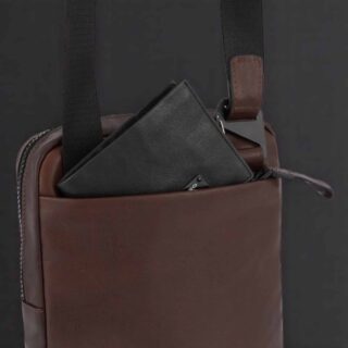 piquadro τσαντάκι ώμου harper dark brown