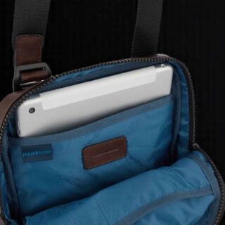 piquadro τσαντάκι ώμου harper dark brown