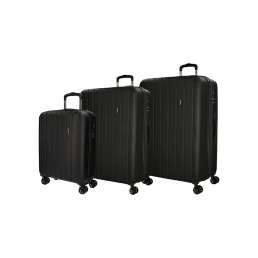 Movom Wood Σετ Βαλίτσες 55-65-75cm Μαύρες