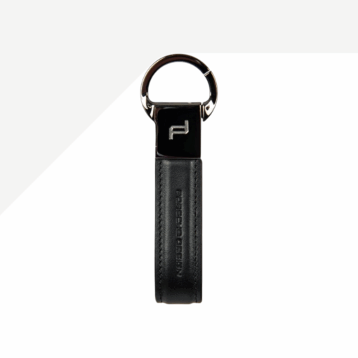 Porsche Design Keyring Loop Black Δερμάτινο Μπρελόκ 3.2x10.5x0.7cm