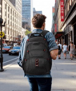 Matein 1714 Μαύρο Σακίδιο Πλάτης Travel 40L για Laptop 17.3”