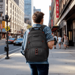 Matein 1714 Μαύρο Σακίδιο Πλάτης Travel 40L για Laptop 17.3”