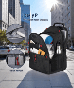 Matein 1714 Μαύρο Σακίδιο Πλάτης Travel 40L για Laptop 17.3”