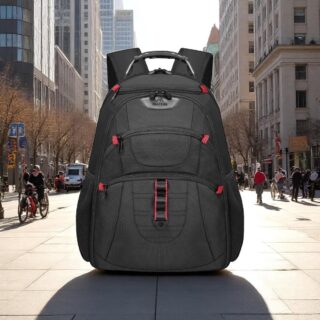 Matein 1714 Μαύρο Σακίδιο Πλάτης Travel 40L για Laptop 17.3”