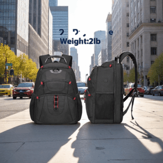 Matein 1714 Μαύρο Σακίδιο Πλάτης Travel 40L για Laptop 17.3”