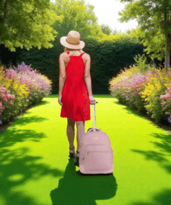 Matein 1417 Ροζ Γυναικείο Τροχήλατο Σακίδιο Πλάτης 42L για Laptop 17.3”