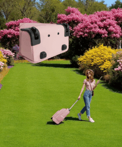 Matein 1417 Ροζ Γυναικείο Τροχήλατο Σακίδιο Πλάτης 42L για Laptop 17.3”