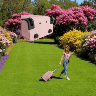 Matein 1417 Ροζ Γυναικείο Τροχήλατο Σακίδιο Πλάτης 42L για Laptop 17.3”